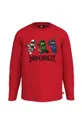 červená Detská bavlnená košeľa s dlhým rukávom Lego x Ninjago Chlapčenský