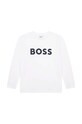 BOSS t-shirt bawełniany dziecięcy nadruk biały J25P25.102.108