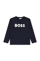 BOSS longsleeve bawełniany dziecięcy nadruk granatowy J25P25.114.150