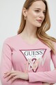Oblečení Bavlněné tričko s dlouhým rukávem Guess W3RI13.I3Z14 růžová