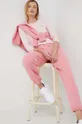 Βαμβακερή μπλούζα με μακριά μανίκια Polo Ralph Lauren ροζ