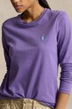 Bavlněné tričko s dlouhým rukávem Polo Ralph Lauren fialová 211898699