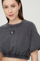 Памучна тениска Calvin Klein сив KW0KW02088.PPYX