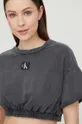 siva Bombažna kratka majica Calvin Klein