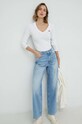 Памучна блуза с дълги ръкави Levi's A4891.0001 бял SS23