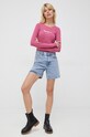 Tričko s dlouhým rukávem Pepe Jeans New Virginia PL505203.371 fialová SS23