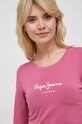 Tričko s dlouhým rukávem Pepe Jeans New Virginia fialová PL505203.371