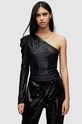 AllSaints body DAPHNE SEQUIN BODYSU regular czarny WM166X