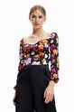 Desigual longsleeve x M.Christian Lacroix z elastanem czarny 23SWQW03