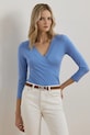 Majica z dolgimi rokavi Lauren Ralph Lauren modra 200824366