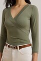 Majica z dolgimi rokavi Lauren Ralph Lauren zelena 200824366