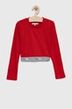 Tommy Hilfiger longsleeve dziecięcy aplikacja czerwony KG0KG07134.PPYX