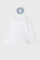 biela Detská bavlnená košeľa s dlhým rukávom Mayoral