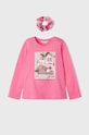 Dětské bavlněné tričko s dlouhým rukávem Mayoral růžová 3072.6D.MINI