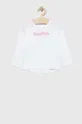 bijela Dječja pamučna majica dugih rukava United Colors of Benetton Za djevojčice