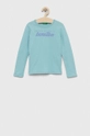 turkusowy United Colors of Benetton longsleeve bawełniany dziecięcy Dziecięcy