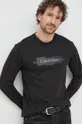 μαύρο Βαμβακερή μπλούζα με μακριά μανίκια Calvin Klein