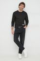 Calvin Klein longsleeve din bumbac negru