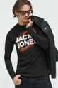 črna Bombažna majica z dolgimi rokavi Jack & Jones JCOLUCA TEE LS CREW NECK FST