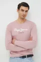 ροζ Βαμβακερή μπλούζα με μακριά μανίκια Pepe Jeans Eggo Long N Ανδρικά