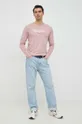 Βαμβακερή μπλούζα με μακριά μανίκια Pepe Jeans Eggo Long N ροζ
