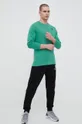 Βαμβακερή μπλούζα με μακριά μανίκια The North Face πράσινο