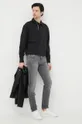 Бавовняний лонгслів Calvin Klein Jeans чорний