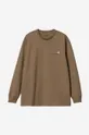 brown Carhartt WIP cotton longsleeve top American Script