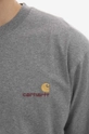 gray Carhartt WIP cotton longsleeve top American Script