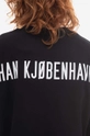 черен Памучна блуза с дълги ръкави Han Kjøbenhavn Logo Print Boxy Tee Long Sleeve