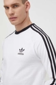 biela Bavlnené tričko s dlhým rukávom adidas Originals