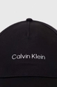 Βαμβακερό καπέλο του μπέιζμπολ Calvin Klein μαύρο