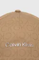 Pamučna kapa sa šiltom Calvin Klein smeđa