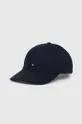 σκούρο μπλε βαμβακερό καπέλο του μπέιζμπολ Tommy Hilfiger Γυναικεία
