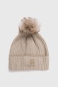 Tommy Hilfiger sapka kasmír keverékből aplikációval bézs AW0AW14401.PPYX