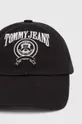 Βαμβακερό καπέλο του μπέιζμπολ Tommy Jeans μαύρο
