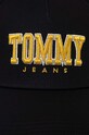 Bombažna bejzbolska kapa Tommy Jeans AW0AW14083.PPYX črna SS23