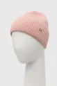 Calvin Klein czapka z domieszką wełny różowy