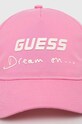 Guess czapka z daszkiem bawełniana V3GZ01.WO08O różowy SS23
