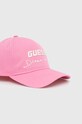 Guess czapka z daszkiem bawełniana różowy V3GZ01.WO08O