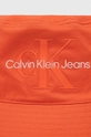 Bombažni klobuk Calvin Klein Jeans oranžna