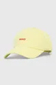 κίτρινο Βαμβακερό καπέλο του μπέιζμπολ HUGO Γυναικεία