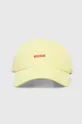 Βαμβακερό καπέλο του μπέιζμπολ HUGO κίτρινο