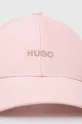 Βαμβακερό καπέλο του μπέιζμπολ HUGO ροζ