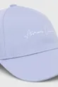 Armani Exchange czapka z daszkiem bawełniana fioletowy