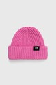 GCDS berretto a maglia pesante rosa SS23U870503