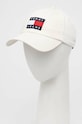 Tommy Jeans czapka z daszkiem bawełniana aplikacja biały AW0AW14601.PPYX