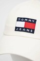 Pamučna kapa sa šiltom Tommy Jeans AW0AW14601.PPYX bijela SS23