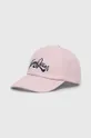ροζ Βαμβακερό καπέλο του μπέιζμπολ Tommy Jeans Γυναικεία