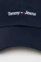 Tommy Jeans czapka z daszkiem bawełniana granatowy